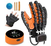 XNKLPY Guanti Robot per Riabilitazione delle Mani, Mano Fisioterapia Attrezzi per Ictus Emiplegia, Guanti per Artrite Protezione Per Tutore Per Raddrizzare Le Dita(Size:XXL destro,Color:Arancione)