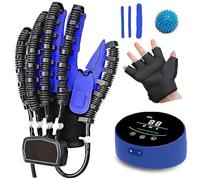 XNKLPY Guanti Robot per Riabilitazione delle Mani, Mano Fisioterapia Attrezzi per Ictus Emiplegia, Guanti per Artrite Protezione per Tutore per Raddrizzare Le Dita(Size:XL Sinistra,Color:Blu)