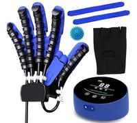 XNKLPY Guanti Robot per Riabilitazione, Dispositivo di Riabilitazione della Mano per Dell'ictus Emiplegia Pazienti Promuovere Circolazione Anguigna(A:Mano Sinistra B:Mano Destra)(Size:A S,Color:Blu)