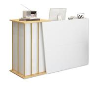 XNKLPY Moderno Bancone Reception Negozio, Banco di Vendita Centro Estetico con 4 Spazio di Archiviazione, Bancone Cassa con Cassetti Serratura per Hotel, Negozi di Abbigliamento, Pasticcerie A 120cm