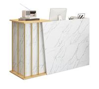 XNKLPY Moderno Bancone Reception Negozio, Banco di Vendita Centro Estetico con 4 Spazio di Archiviazione, Bancone Cassa con Cassetti Serratura per Hotel, Negozi di Abbigliamento, Pasticcerie B 120cm