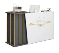 XNKLPY Moderno Bancone Reception Negozio, Banco di Vendita Centro Estetico con 4 Spazio di Archiviazione, Bancone Cassa con Cassetti Serratura per Hotel, Negozi di Abbigliamento, Pasticcerie C 140cm
