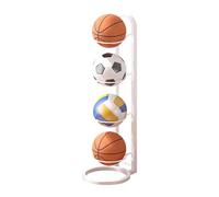 XNKLPY Porta Palloni Scaffale di Stoccaggio Rimovibile 2/3/4 Livelli Rastrelliera per Basket Rastrelliera per Palloni Verticale per Palla Canestro Rugby Pallavolo Calcio White 4th Floor