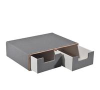 XNONE Cassetto impilabile in pelle con 2 chiusi, realizzato a mano per riporre cialde di caffè, caffettiera parte superiore dell'organizzatore per gioielli, cosmetici,Grau