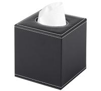 XNONE Porta fazzoletti in Pelle,Quadrata Porta Fazzoletti,Scatola Fazzoletti Moderne,Boden verstärkt mit Magneten,passend für Haus,Hotel, Restaurant,Büro,Auto,Nero