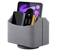 XNONE Porta telecomando in pelle PU con 5 scomparti, girevole a 360 gradi, organizer da scrivania per penne, controllo TV, telefono, mini iPad, notebook, occhiali, pennelli da trucco (grigio)