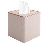 XNONE Scatola di fazzoletti quadrata in pelle PU con fondo magnetico, contenitore decorativo per tovaglioli, per comò, comodino, tavolo, piano di lavoro, casa, ufficio, auto, beige