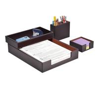 XNONE Set da scrivania in pelle PU, con organizer da scrivania, portapenne, porta foglietti, porta lettere, scrivania da ufficio, per uomini e donne, ideale per l'ufficio (marrone)