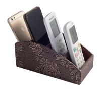 XNONE Supporto per telecomando TV con 4 scomparti,in pelle PU,per telecomando,comodino,decorazione,contenitore per occhiali,pennelli,penne,telefoni cellulari,organizer (vintage)