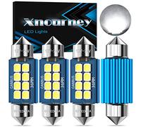 Xnourney 6418 Lampadina LED C5W Lampadina LED 36mm Lampadina LED 12V 24V CANBUS senza errori Lampadina LED per plafoniera interna Mappa Luce di piastra di cortesia 6500K Bianco Set di 4 pezzi