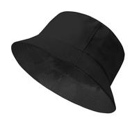 Xnova Cappello Pescatore da Sole Unisex Reversibile Bucket Hat da Pesca Portatile e Pieghevole Cotone UV Protezione Cappellino a Secchiello EstivoDonna Uomo (Nero, M:60-62cm)