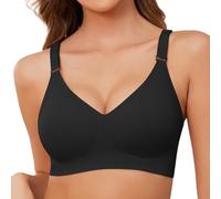 Xnova Donna Reggiseno Senza Ferretto con Cuscinetti, Stretch Leggero Reggiseni di Base Spalline Regolabili Senza Schienale, Comfort Intimo Bralette Invisibile Elasticizzato (Nero, XL)
