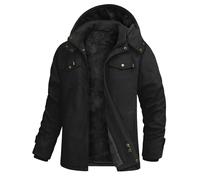 Xnova Giacca Invernale Uomo in Pile Caldo Giubbotto Militare Cargo Cotone con Cappuccio Staccabile Giacca da Lavoro Multitasche Antivento Giubbino Casual Jacket Invernali