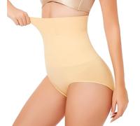 Xnova Pancera Contenitiva Mutande Donna Pancia Piatta Guaina Contenitiva, Vita Alta Modellante Contenitivo Intimo Contenitive Senza Cuciture Invisibile Slip Post Parto (Beige, L)