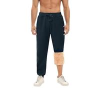 Xnova Pantaloni da Jogging Uomo Pantaloni Tuta con Elastico in Vita Casual Pantaloni Sportivi in Pile Joggers Pantaloni Larghi Invernali con Tasche Zippate e Coulisse, Blu Navy, M