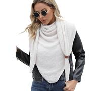 Xnova Sciarpa Donna Invernale Triangolare Calda Sciarpe Morbido Leggero con Chiusura in Pelle Grande Scialle a Maglia Multifunzione come Stola, Poncho, Scaldacollo - Regalo Elegante (Beige)