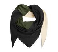 Xnova Sciarpa Donna Triangolo Caldo Cotone Morbido Leggero, Confortevole Coprispalle a Maglia Scialle Foulard Elegante Multifunzionale Wrap Autunno Invernale 120 * 200cm (Nero-verde-beige)