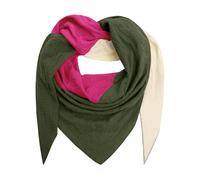 Xnova Sciarpa Donna Triangolo Caldo Cotone Morbido Leggero, Confortevole Coprispalle a Maglia Scialle Foulard Elegante Multifunzionale Wrap Autunno Invernale 120 * 200cm (Verde-rosa-beige)