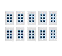 Xnuiasqe 10X Piastra da Parete Ethernet Cat 6 6 Porte, Piastra da Parete Ethernet Femmina-Femmina Rimovibile Compatibile con Cat7/6/6E/5/5E