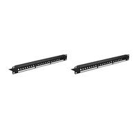 Xnuiasqe 2X Rack per 1U da 19 Pollici Tramite Pannello Patch CAT6 Un 24 Porte Adattatore di Rete RJ45 Jack Pannello Patch Modulare
