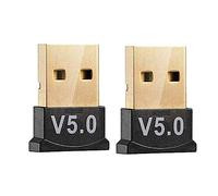 Xnuiasqe 2X USB Bluetooth 5.0 Adattatore Wireless Dongle Ricevitore Stereo Mittente Audio per PC Computer Portatile Trasmettitore TV per Auricolari