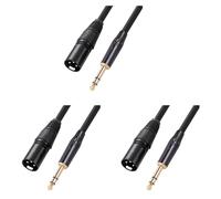 Xnuiasqe 3X Audio Stereo per Microfono da un XLR da 6,35 mm da 1/4 di Pollice - per Microfono Bilanciato da un XLR per Altoparlanti, 1 Metro