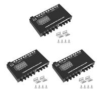 Xnuiasqe 3X Equalizzatore Audio per Auto Un 5 Bande, Equalizzatore Grafico per Amplificatore per Auto Regolabile Un 5 Bande con Interruttore di Selezione Ingresso CD/AUX, Nero