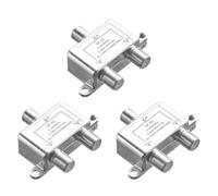 Xnuiasqe 3X Splitter Digitale A 2 Vie per Coassiale 5-2400MHz, Compatibile RG6, Funziona con Connessioni TV Analogiche/Digitali e Internet