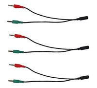 Xnuiasqe 3X Splitter per Cuffie per Computer, Adattatore per Auricolari per PC Audio E Microfono, 3,5 mm Femmina A Doppio 3,5 mm