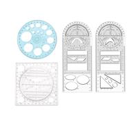 Xnuiasqe 4 Pezzi Multifunzionale Righello Geometrico Misurazione Disegno Righello Strumenti di Matematica nel Plastica per Forniture per Ufficio Scuola Studente