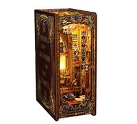 Xnuiasqe Kit per Creare da Soli Un Book Nook. Chiesa in Legno 3D da Assemblare, Ideale Come Fermo-Libri per la Libreria, Completo di Kit Luci per Adulti.