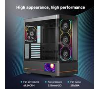 Xnuiasqe Ventola per Case PC da 120 Mm, Display Digitale, Raffreddamento per Computer, Dissipatore per CPU ARGB con Schermo A Specchio Infinito, 600-2100 /Min.