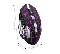 Xnukaw Mouse da Gioco Wireless, Ottico Ergonomico Silenzioso da 1800 DPI | Mouse Ricaricabile Retroilluminato a LED, Batteria da 600 MAh, 6 Pulsanti, Portata 10 M, per XP/Vista/7/10