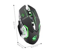 Xnukaw Mouse da Gioco Wireless, Ottico Ergonomico Silenzioso da 1800 DPI | Mouse Ricaricabile Retroilluminato a LED, Batteria da 600 MAh, 6 Pulsanti, Portata 10 M, per XP/Vista/7/10