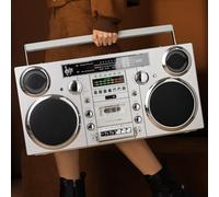 XNXYSMKJ Boombox a Cassette retrò, Lettore CD retrò, con Radio AM/FM, Supporto per Ingresso SD/USB, con Display a luci LED, per riunioni di Famiglia