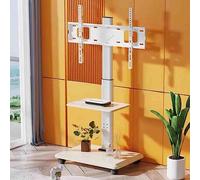 XNXYSMKJ Mobile TV Stand, Rolling TV Carrello su Ruote Base Regolabile in Altezza per Supporto da Pavimento Resistente per 26-70 Pollici può Contenere Fino a 88 libbre con ripiano