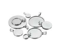 XNXYZABCE Basi per ciondoli per la creazione di gioielli, Base pendente rotonda in acciaio inossidabile da 5 pezzi multicolore 10-40 mm(Steel Color,Inner Dia 10mm)