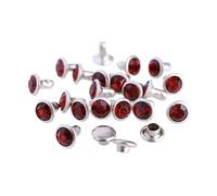 XNXYZABCE Rivetti Trasparenti con Strass, 100 Pezzi di Rivetti in Strass Crystal AB da 6-8 mm, 19 Colori(Dark Siam,8MM)