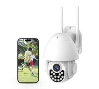 XNY 1080P Telecamera Wi-Fi Esterno 360°, 3MP Telecamera Tuya Smart Life, Visione Notturna, IP66, Tracciamento Automatico del Movimento, Audio Bidirezionale, 32G Scheda Micro SD