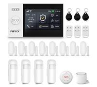 XNY Schermo Tattile Completo Allarme Casa Senza Fili 4G, Allarme Casa WiFi con Sirena, Antifurto Casa Wireless con Avviso APP, 21 Pezzi: Sensore di movimento, Sensore per Porte e Finestre, Telecomando