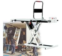 XNZJHPP Carrello elevatore Idraulico, Carrello elevatore Idraulico Elettrico a Bordo, capacità 270 kg, con 4 Ruote, per movimentazione e Trasporto di Materiali