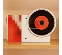 XNZJHPP Lettore CD Musicale da Tavolo, Lettore CD Bluetooth Ricaricabile con Telecomando/Altoparlanti integrati, Supporto Bluetooth 6.0 e Batteria a Lunga Durata, per l;Arredamento della casa (Red)