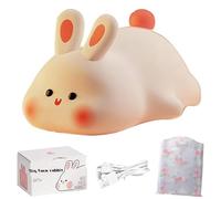 XNZMYLD Big Face Rabbit Light,Rabbit Night Light for Kids,Cute Bunny Lights Touch Bunny Lamp Adjustable Brightness,Rechargeable Bedside Touch Soft Lamp for Breastfeeding,Kawaii Room Decor
