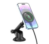 XO CX017 Supporto magnetico wireless a ricarica rapida per auto compatibile con Magsafe 15W Ricarica rapida 360° Testa rotante Ventosa Magnete esterno Angolo regolabile Nero