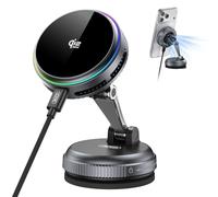 XO Qi2.2 - Caricatore magnetico per auto, 25 W, ricarica rapida con ventola di raffreddamento e luce LED, girevole a 360°, supporto per telefono da auto, universale, adatto per la maggior parte dei