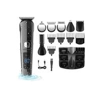 XO - Tagliacapelli ricaricabile CF30-4 teste per diverse aree, 10 accessori, 2 velocità, schermo colore nero