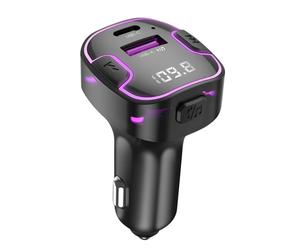 XO, Trasmettitore FM per auto Bluetooth con caricabatterie USB e USB-C, Nero