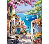 Xobers art Pittura per numero adulto, Paesaggio, Pittura per numero adulto, Paesaggio, Pittura numero, Strada verso il mare, Kit di pittura numero per decorazione casa e regalo, 40 x 50 cm