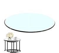 XOBRJQZ Piano Rotondo in Vetro, Spessore 8mm, Bordo Smussato, Protezione di Ricambio per Piano D'appoggio per Sala da Pranzo/caffè(680mm(27In))