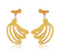 XOCARTIGE Orecchini pendenti da donna con perline in stile bohémien, realizzati a mano, con frutta tropicale, fenicottero, orecchini a perno, Metallo Metallo Perlina, Perlina